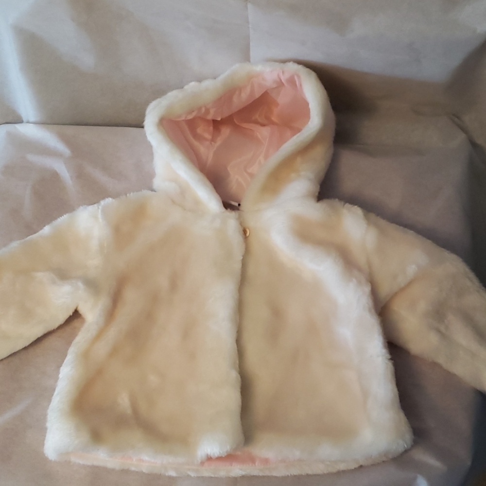 18 mo fur jacket with pink lining